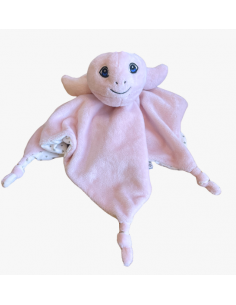 Doudou couverture tortue rose